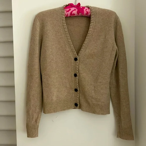 Tan Theory Cashmere Cardigan - Picture 1 of 4